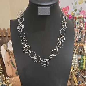 Charming Charlie Silver Circle Necklace